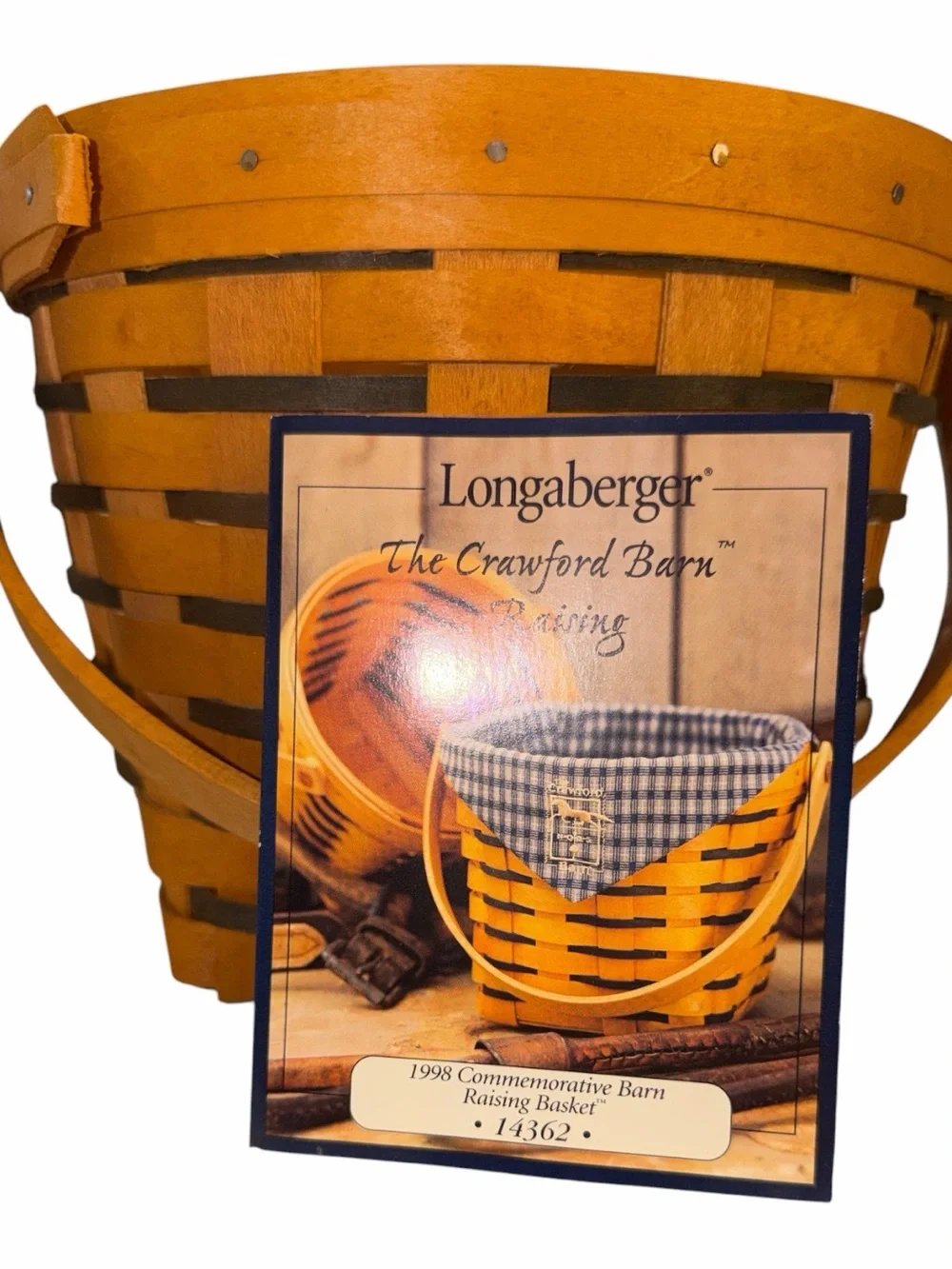 1998 Longaberger Commemorative Crawford Barn Raising Basket